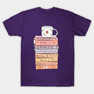 Pile Of Books With a Mug On It T-Shirt